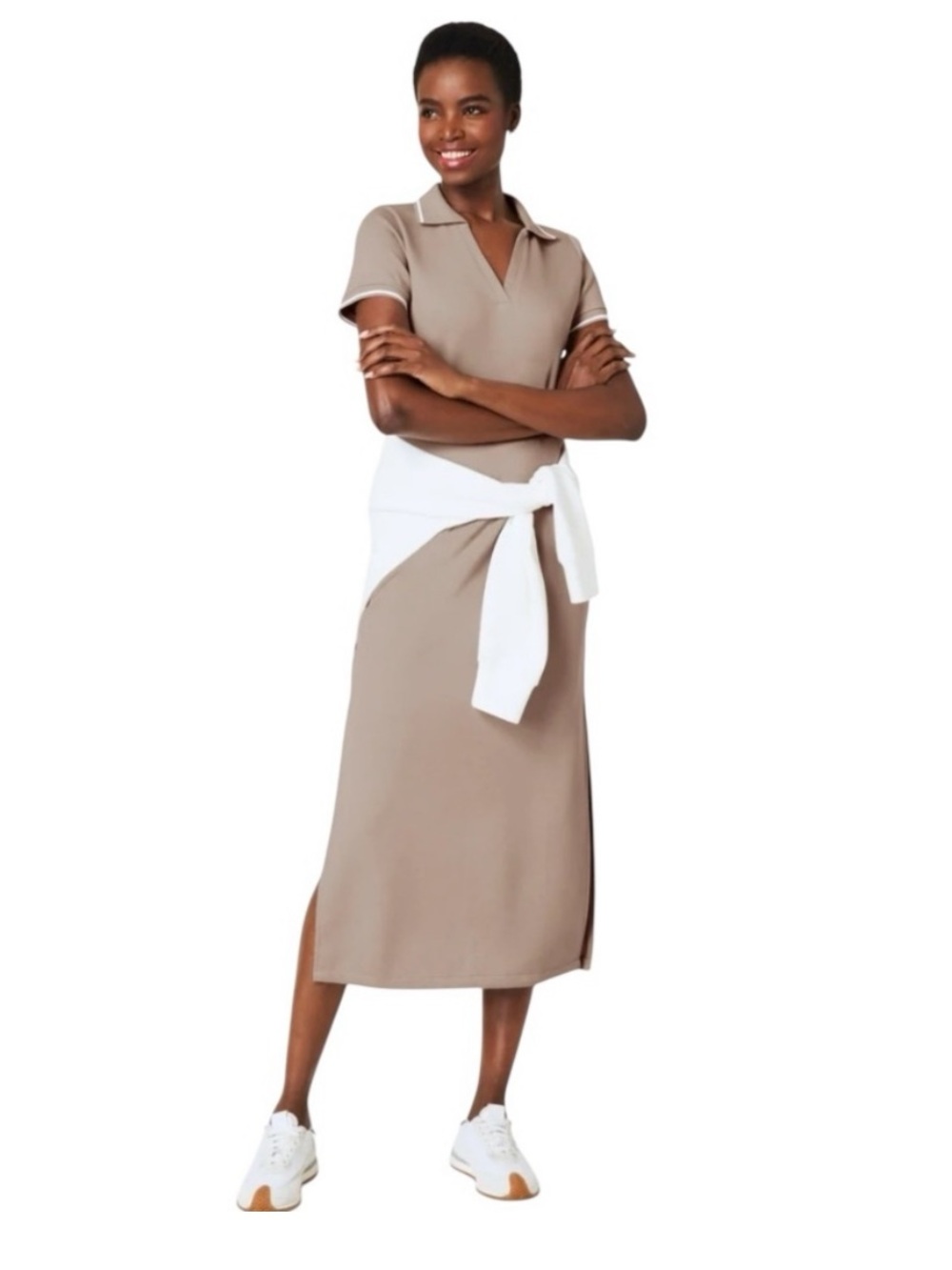 Spanx Air Essentials SS Polo Dress - Ashwood, NWT, small